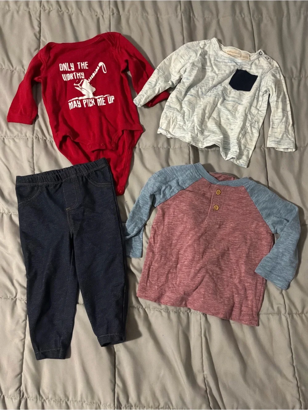 16 Piece 12 Month Mixed Brand Winter Baby Boy Bundle Lot
